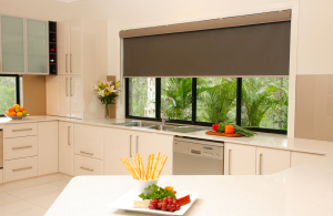 Roller blinds in the kitchen