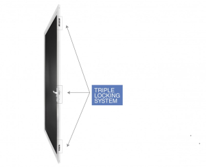 Illustration of Alsafe security mesh door highlighting its advanced triple locking system, ensuring enhanced security and peace of mind for homeowners in Sydney